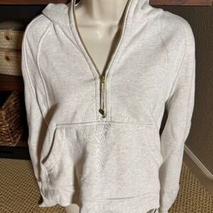 Lululemon Oversized Half-zip Scuba Hoodie Bone Gold Zipper M/L Medium Large EUC